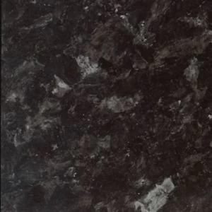 38mm Ebony granite Black Gloss Stone effect Round edge Laminate Worktop L3.6m D600mm