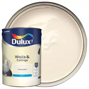 Dulux Walls & Ceilings Ivory Lace Matt Emulsion Paint 5L
