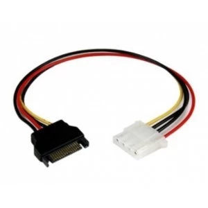 12" SATA to Molex LP4 Power Cable Adapter Female to Male