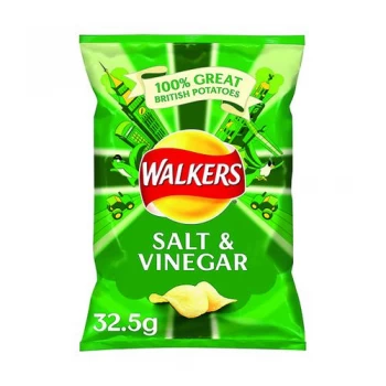 Walkers Salt and Vinegar Crisps 32.5g Pack of 32 121795