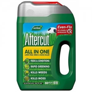 Westland Aftercut All In One Lawn Feed, Weed and Moss Killer Even-Flo Spreader, 80 m², 2.8 kg