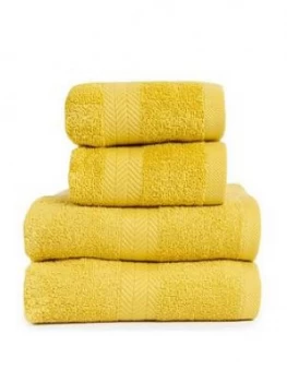 Essentials Collection 4 Piece 100% Cotton 450 Gsm Quick Dry Towel Bale ; Saffron