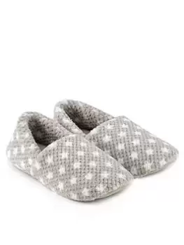 TOTES Popcorn Full Back Slipper with Memory Foam & Pillowstep - Grey, Size 5, Women