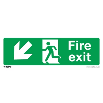 Safety Sign - Fire Exit (Down Left) - Self-Adhesive Vinyl