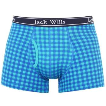 Jack Wills Bridley Check Print Boxer - Blue
