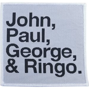 The Beatles - John, Paul, George, Ringo Black on White Standard Patch