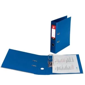 5 Star Lever Arch File PVC Spine 70mm Foolscap Royal Blue Pack 10