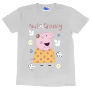 Peppa Pig Womens/Ladies Best Granny Pig Boyfriend T-Shirt (S) (Grey Heather)