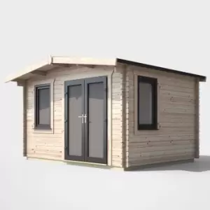 Power 10' x 12' Chalet Log Cabin - Right Side Double Door