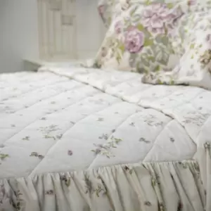Belledorm - Rose Boutique Fitted Bedspread (Kingsize) (Ivory/Pink/Green) - Ivory/Pink/Green