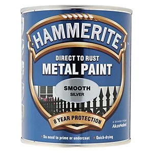 Hammerite Metal Paint - Smooth Silver 750ml