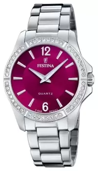 Festina F20593/2 Ladies Steel With CZ Set & Steel Watch