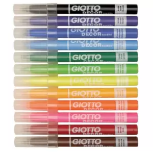 Giotto 494900 Decor Textile Fibre Pens - Pack of 12