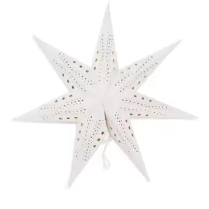 Minisun - Large 60cm Velvet Star Christmas Light Plug In Shade Hanging Xmas Tree Lights - White - No Bulb