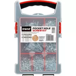 Trend - PH/SCW/PK1 Pocket Hole Screws 850 Assorted Sizes in Organiser Course Fine