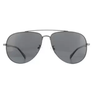 Aviator Dark Ruthenium Black Grey Polarized Sunglasses
