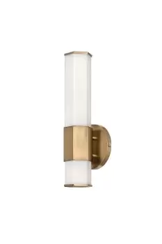 Hinkley Facet Integrated LED Bathroom Wall Lamp Heritage Brass 3000K IP44
