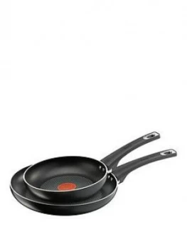 Tefal E776S245 Jamie Oliver Ptfe Induction 20Cm & 26Cm Frying Pan Twin Pack - Black