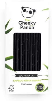 The Cheeky Panda Bamboo Paper Straw Black - 250straws