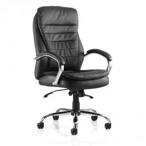 Trexus Romeo Executive Folding Chair With Arms Leather Black Ref