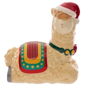 Christmas Llama Ceramic Money Box
