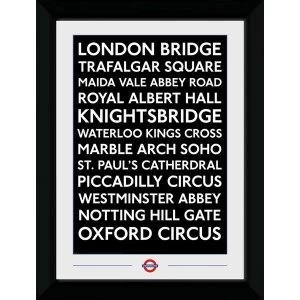 Transport For London Places Framed Collector Print