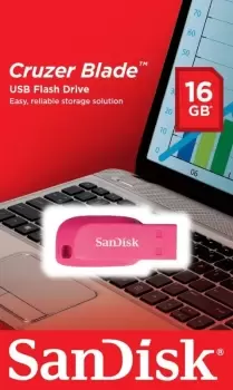 SanDisk 16GB Cruzer Blade USB - Electric Pink
