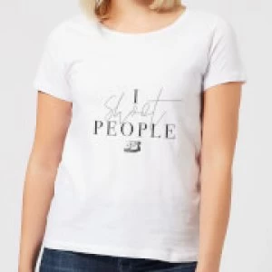 I Shoot People Womens T-Shirt - White - 5XL