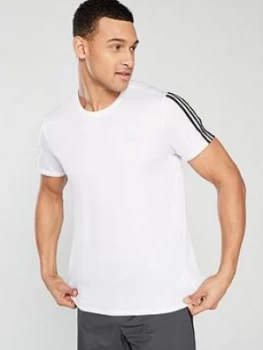 Adidas 3S Running T-Shirt -White, Size XL, Men