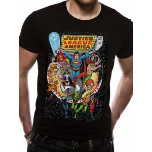 Justice League Comics - Comic Cover Mens Medium T-Shirt - Black
