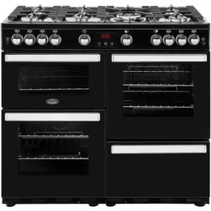 Belling 444411728 10cm Cookcentre X100G Double Oven Gas Cooker Black