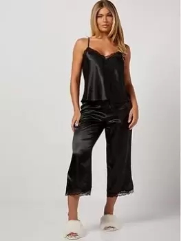 Boux Avenue Maisie Cami & Cropped Pant - Black, Size 18, Women