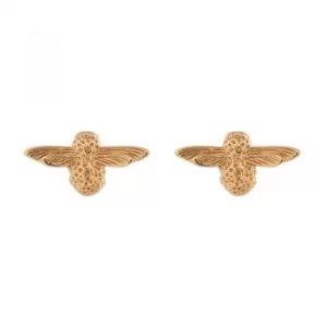 3D Bee Studs Gold Earrings