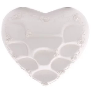White Heart Shaped Tiered Display Stand
