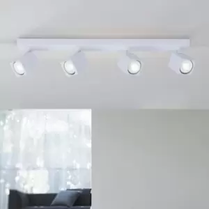 Harper Living - 4 Light Black Spotlight Bar Adjustable Square bulb holders