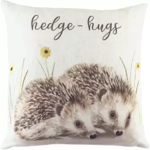 Evans Lichfield Hedgehugs Woodland Cushion Cover (One Size) (Brown/Yellow/Off White)