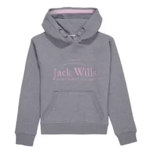 Jack Wills Kids Girls Logo Script Hoodie - Grey