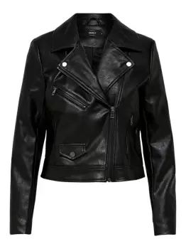 ONLY Leather Look Jacket Women Black