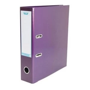 Elba Classy A4 Lever Arch File 70mm Laminated Gloss Finish Metallic Purple Single