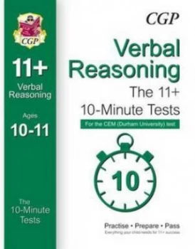 10-Minute Tests for 11+ Verbal Reasoning ages 10-11 - Cem Test Hardback