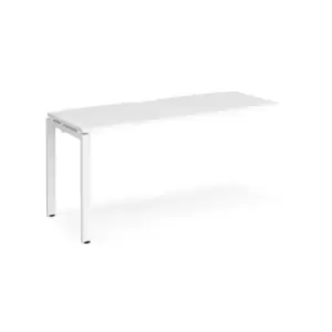Bench Desk Add On Rectangular Desk 1600mm White Tops With White Frames 600mm Depth Adapt