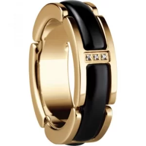 Ladies Bering PVD Gold plated Link Ring Size L