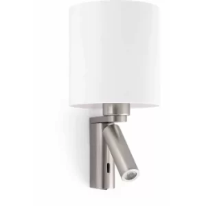1-light Rob nickel wall lamp