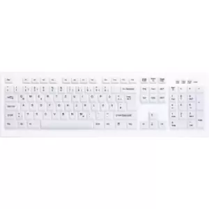 Active Key AK-C8100F Medical Key USB Antibacterial keyboard German, QWERTZ, Windows White Suitable for DGHM/VAH sanitizing, Sealed silicone cover
