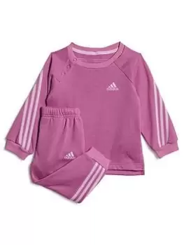 adidas Favourites Toddlers Girls Badge Of Sport Crew & Jogger Set - Dark Pink Size 6-9 Months, Women