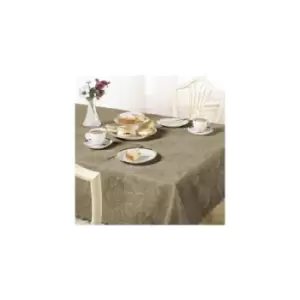 Emma Barclay Damask Rose Tablecloth, Latte, 60 x 84" Oval