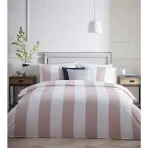 Portfolio Alissa Duvet Cover Set Pink Single Striped 200 Thread Count Bedding Set - Pink