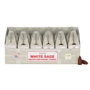B/6 White Sage Backflow Dhoop Cones by Satya (Pack of 6)