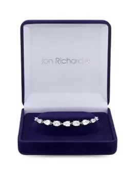 Jon Richard Rhodium Plated Cubic Zirconia Pear Toggle Bracelet - Gift Boxed