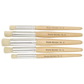 Major Brushes Short Handle Stencil Brush - Set of 5